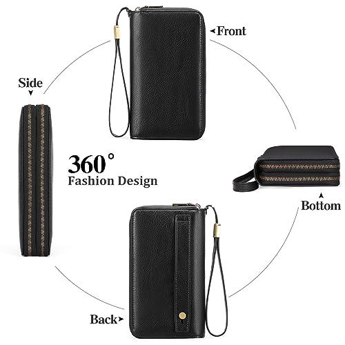 GAEKEAO Wallet for Women Clutch RFID Blocking Leather Wristlet Purse Large Capacity Credit Card Holder with Grip Hand Strap - Image 5