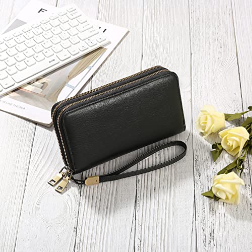 GAEKEAO Wallet for Women Clutch RFID Blocking Leather Wristlet Purse Large Capacity Credit Card Holder with Grip Hand Strap - Image 3