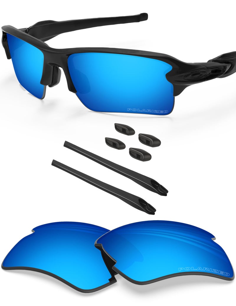 BLAZERBUCK Polarized Replacement Lenses & Sock Kit for Oakley Flak 2.0 XL OO9188 - Ice Blue - Image 1