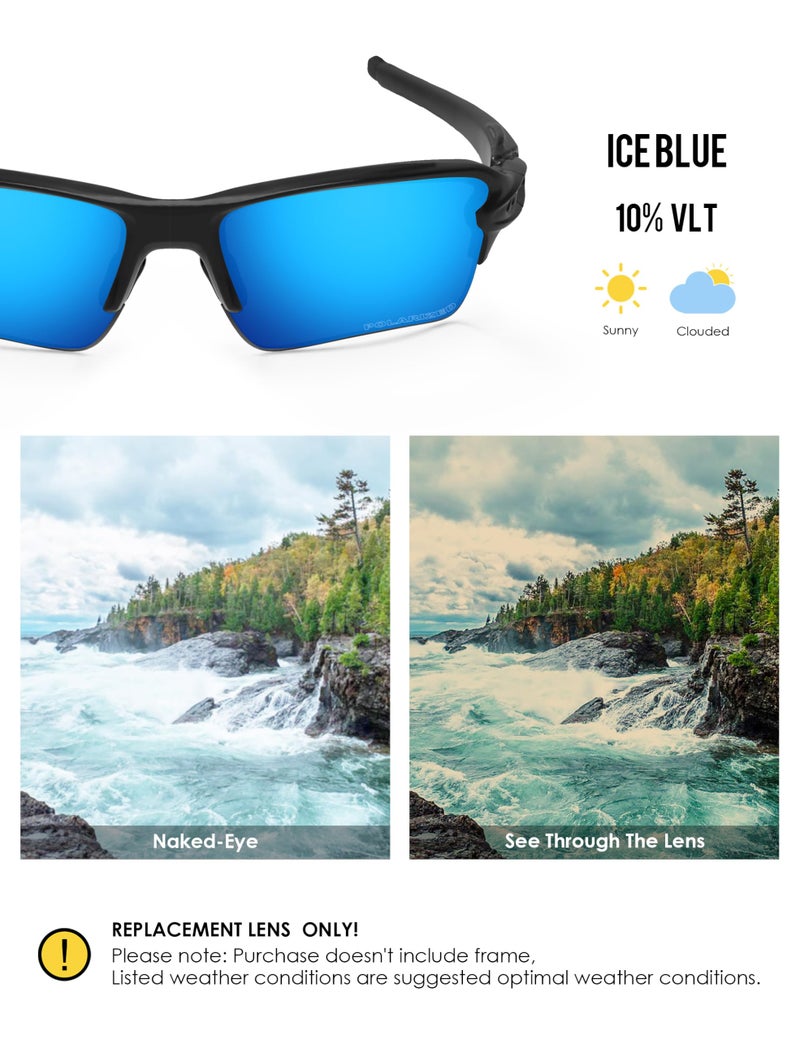 BLAZERBUCK Polarized Replacement Lenses & Sock Kit for Oakley Flak 2.0 XL OO9188 - Ice Blue - Image 3