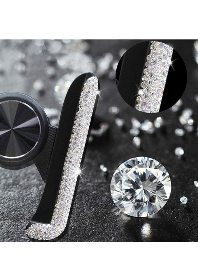 DUNISO Bling Car Phone Holder Mini Car Dash Air Vent Automatic Phone Mount Universal 360°Adjustable Crystal Auto Car Stand Phone Holder Car Accessories for Women and Girls  - Image 2