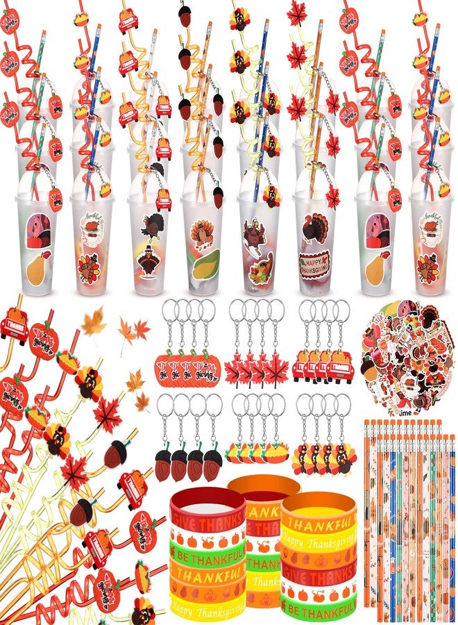 Seenelling 194 Pcs Thanksgiving Classroom Gifts Bulk for Students Kids Fall Party Favors School Stationery Set Thanksgiving Treats Piñata Friendsgiving Harvest Goodie Bag Filler(Mixed Style) - Image 1