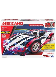 Meccano 25 In 1 Motorized Supercar Stem Model Building Kit With 347 Parts Real Tools And Working Lights Kids Toys For Ages 10 And Up  - Image 2