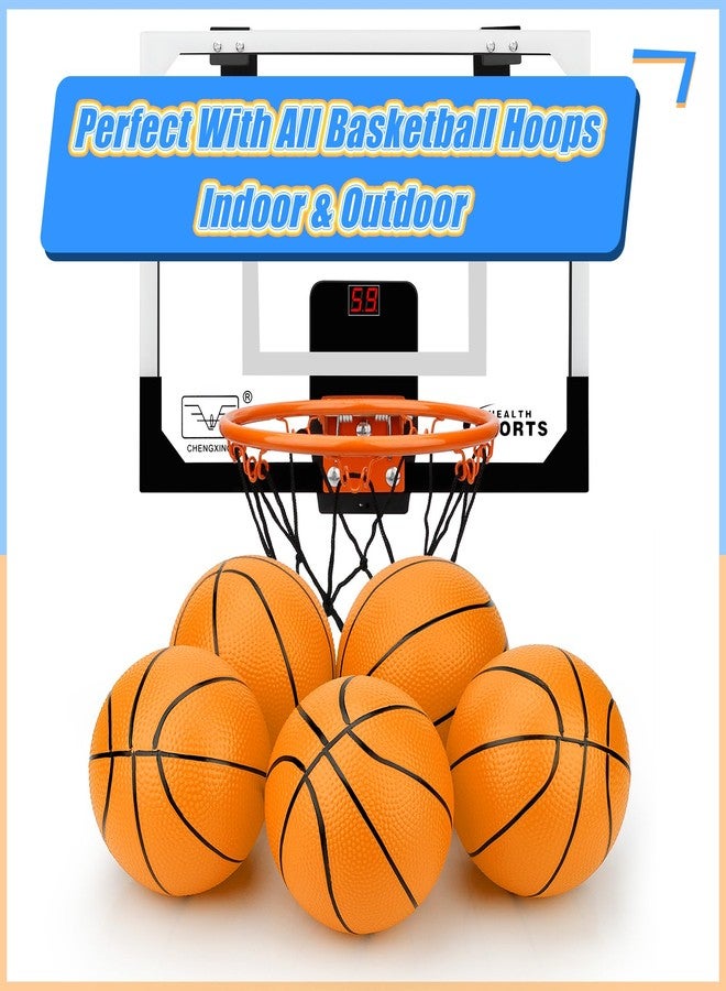 Anzmtosn 7 Inch PVC Mini Basketball, 4 Pack with Pump, Orange - Image 3