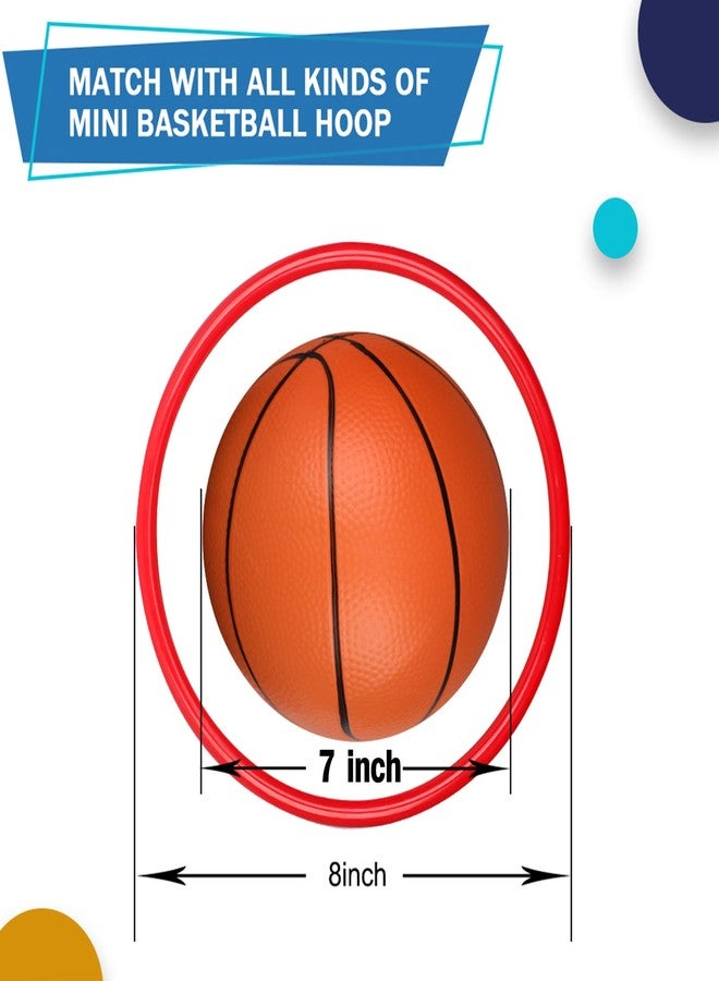 Anzmtosn 7 Inch PVC Mini Basketball, 4 Pack with Pump, Orange - Image 2