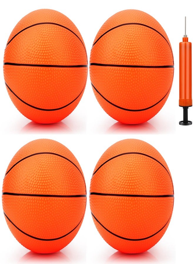 Anzmtosn 7 Inch PVC Mini Basketball, 4 Pack with Pump, Orange - Image 1