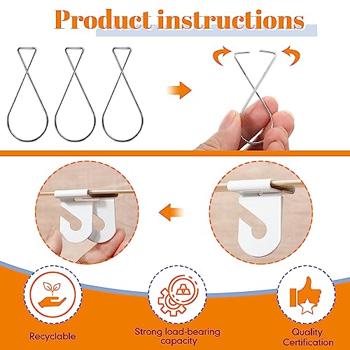 Vicenpal 100 Pcs Drop Ceiling Hooks Bulk for Classrooms Offices Hanging Set, 50 Pairs Right and Left 50 Pcs Clips for Tile Decorations, Metal Suspended T Bar Hooks for School Plants - Image 4