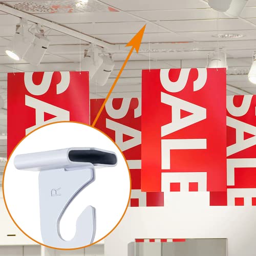 Vicenpal 100 Pcs Drop Ceiling Hooks Bulk for Classrooms Offices Hanging Set, 50 Pairs Right and Left 50 Pcs Clips for Tile Decorations, Metal Suspended T Bar Hooks for School Plants - Image 3