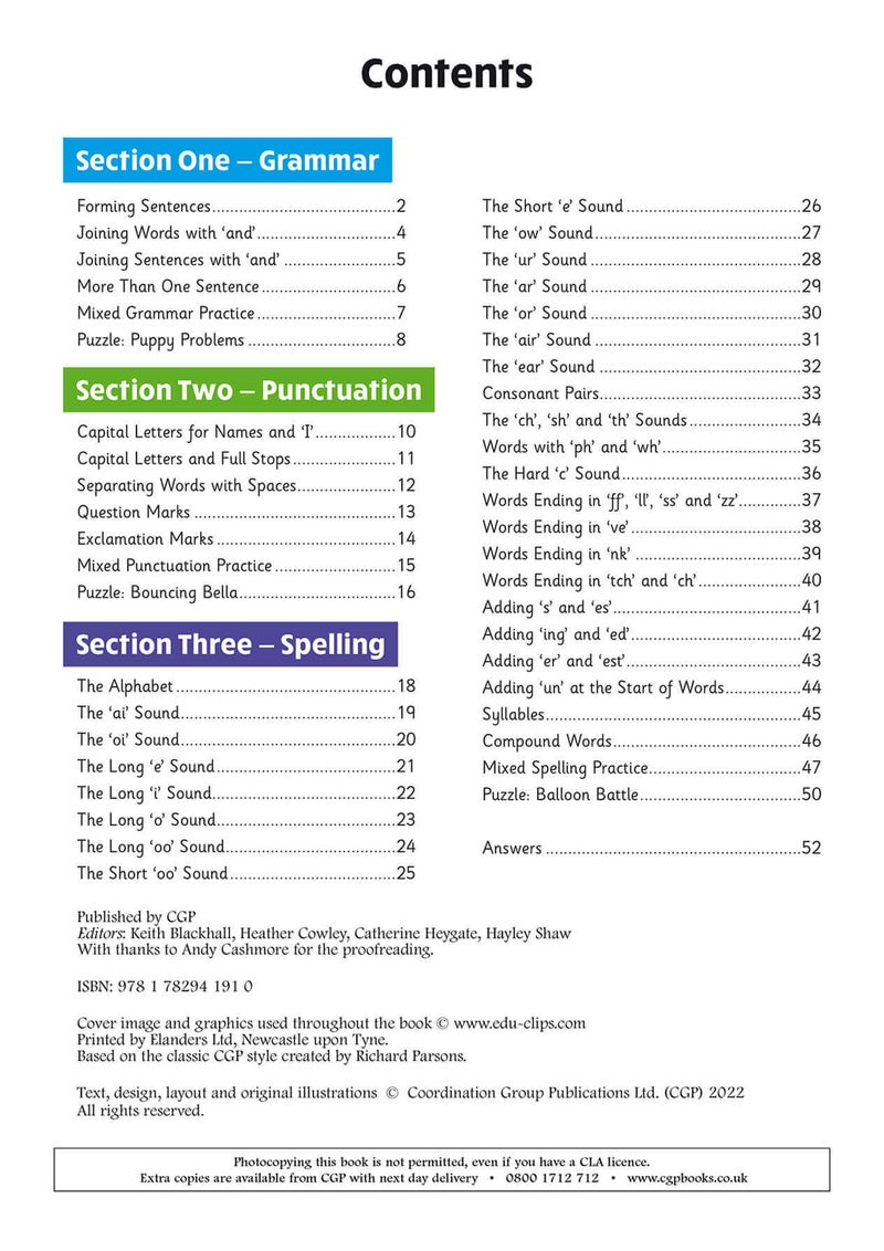 Ks1 English Targeted Question Book Grammar Punctuation And Spelling Year 1 - Image 1