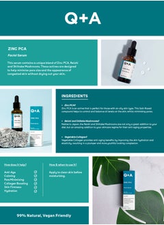 Q+A Serum Contains A Unique Combination Of Zinc Pca That Reduces Pore Size And Eliminates Impurities - 30Ml  - Image 4