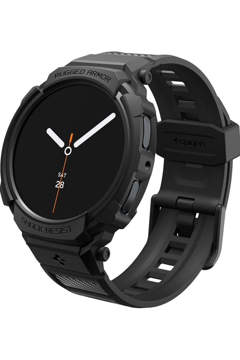 Spigen Rugged Armor Pro for Samsung Galaxy Watch 8 40mm Case with Band (2025) - Matte Black - Image 1