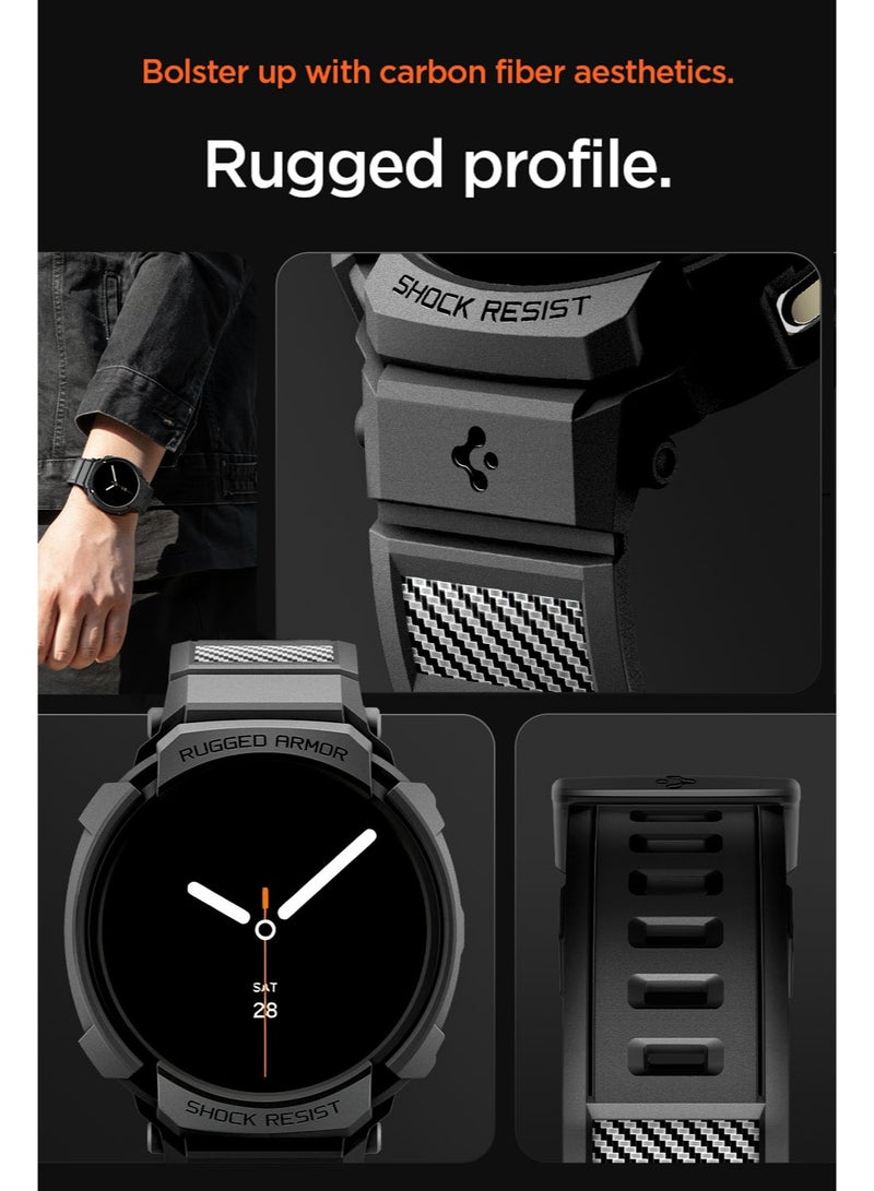 Spigen Rugged Armor Pro for Samsung Galaxy Watch 8 40mm Case with Band (2025) - Matte Black - Image 4