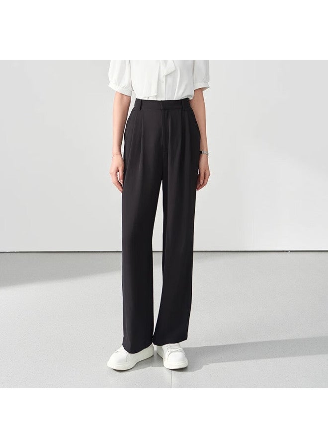Lady Bird Miss Bird's Suit Pants For Women, Formal Interview Wear, Pee Straight Wide-leg Professional Draping Casual Black Trousers, XL - Image 2