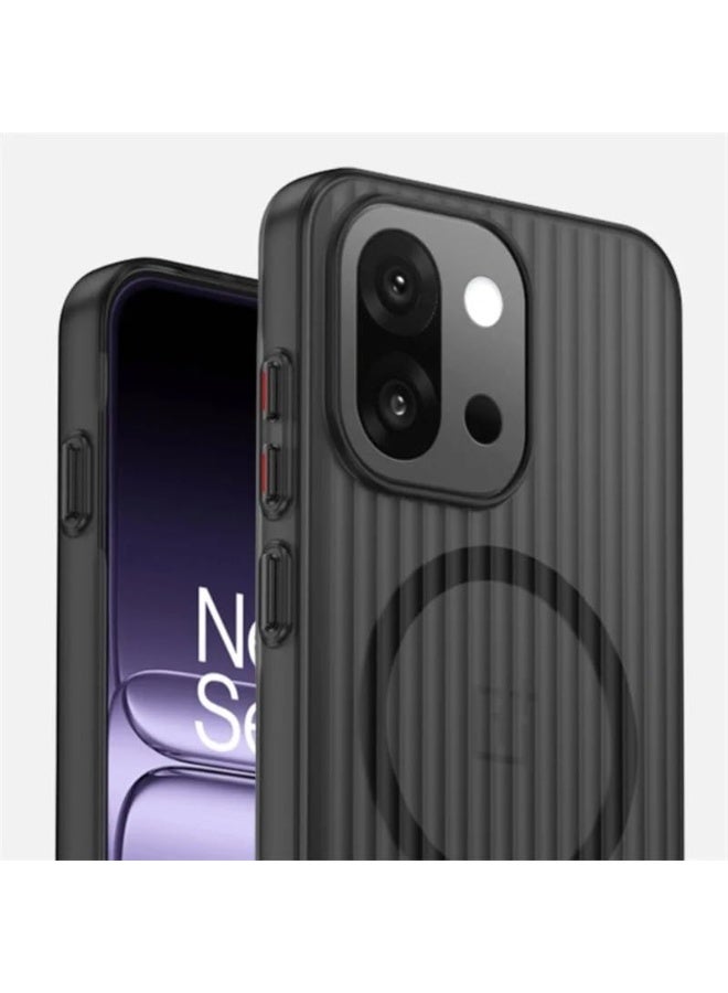 عام Case Compatible with OnePlus 13T 2025, Ultra Thin Corrugated Texture Frosted Mag-safe Case, Translucent Magnetic Wireless Charging Phone Cover - Image 4