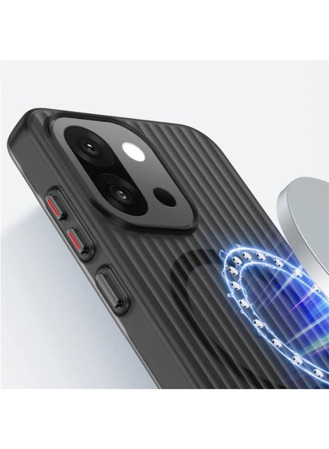 عام Case Compatible with OnePlus 13T 2025, Ultra Thin Corrugated Texture Frosted Mag-safe Case, Translucent Magnetic Wireless Charging Phone Cover - Image 2