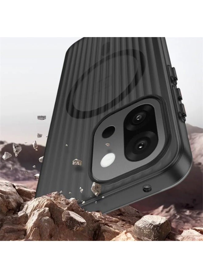 عام Case Compatible with OnePlus 13T 2025, Ultra Thin Corrugated Texture Frosted Mag-safe Case, Translucent Magnetic Wireless Charging Phone Cover - Image 3