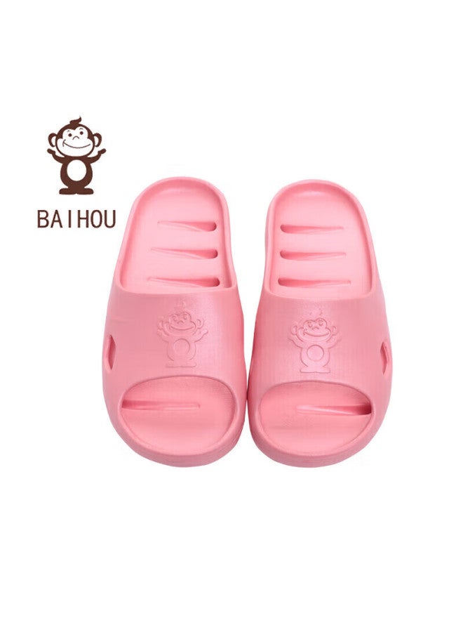 Baihou White Monkey Leak-proof Men And Women Children's Bathroom Breathable Anti-slip Summer Home Parent-child Fishing Slippers Sweet Pink 30-31 - Image 2