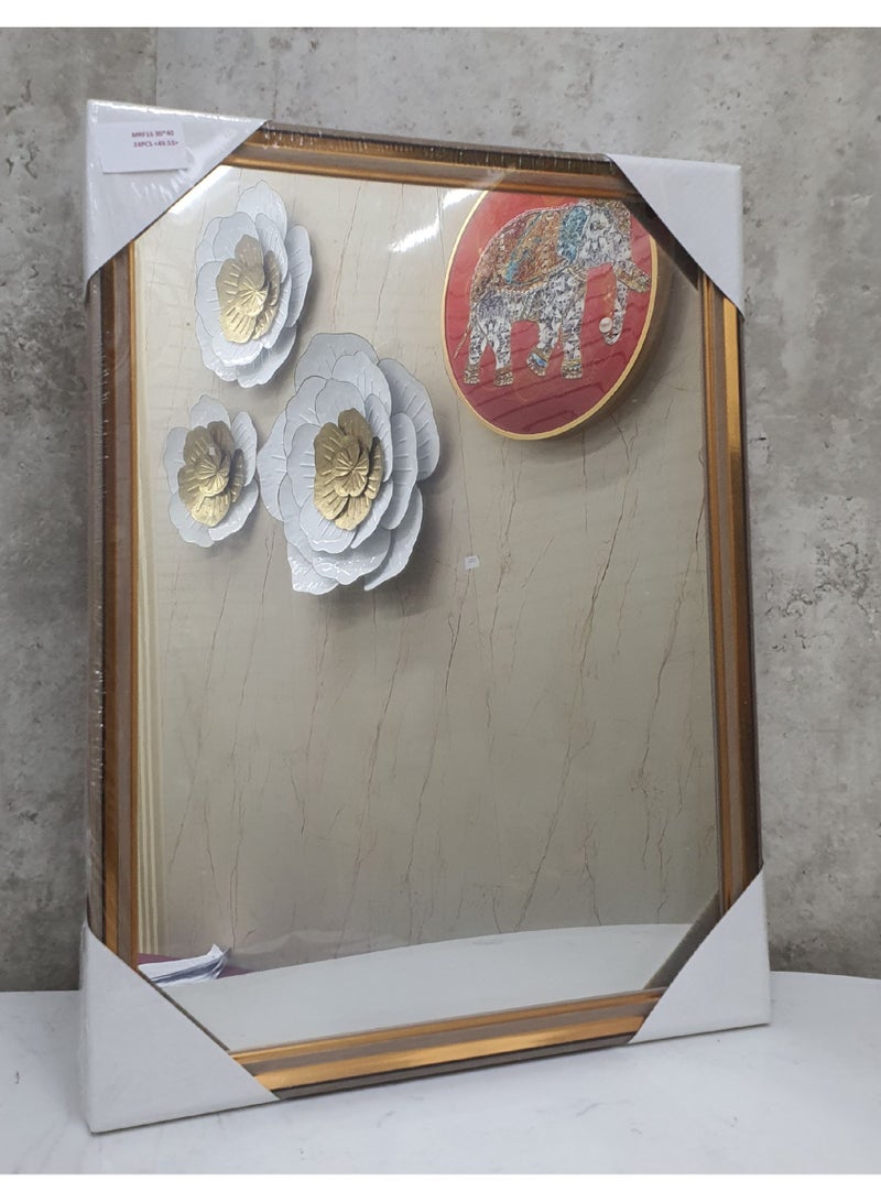 Decorhills Wall-Mounted Mirror, High-Definition Glass, Bedroom, Hallway & Office Mirror, Elegant Design, Enhances Light & Visual Space, Ideal for Modern & Contemporary Décor 30x40 cm, Gold Frame