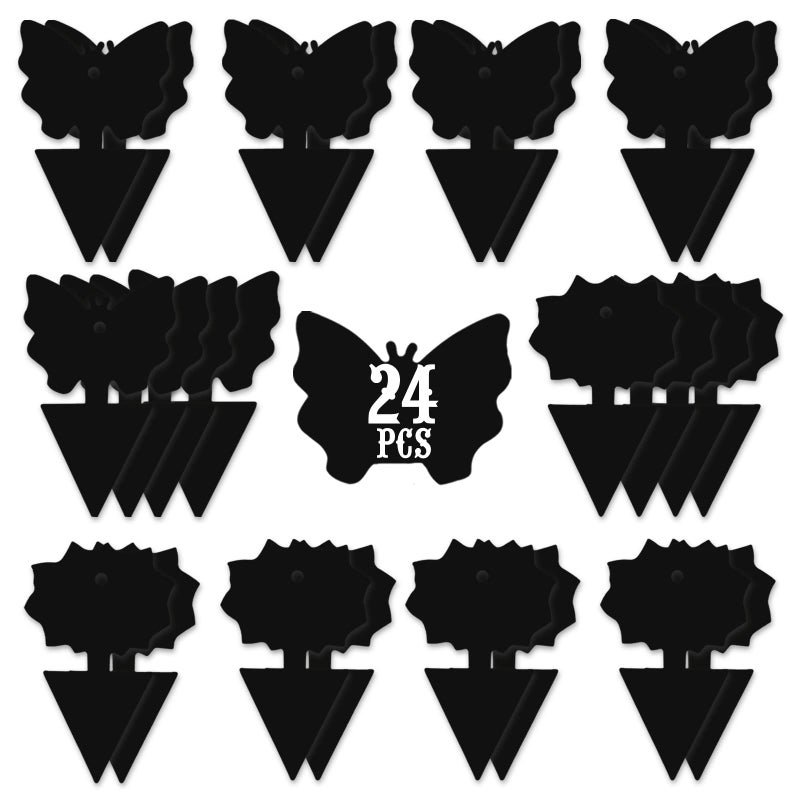 USKICH Sticky Trap Fruit Fly and Gnat Trap Sticky Bug Traps Fungus Traps for Indoor/Outdoor Insect Catcher for White Flies,Mosquitoes,Fungus Gnats,Lying Insects (24 Pcs Black) - Image 1