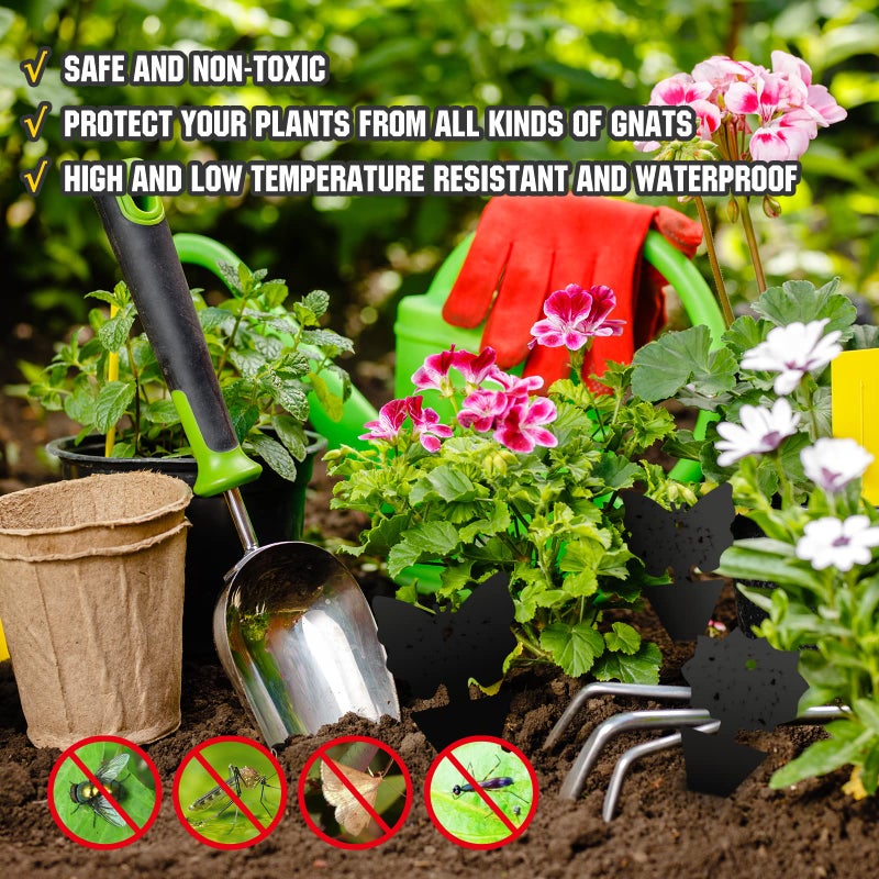 USKICH Sticky Trap Fruit Fly and Gnat Trap Sticky Bug Traps Fungus Traps for Indoor/Outdoor Insect Catcher for White Flies,Mosquitoes,Fungus Gnats,Lying Insects (24 Pcs Black) - Image 4