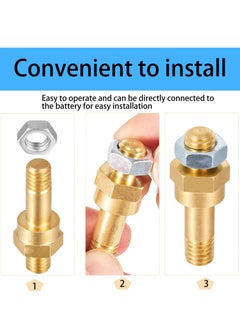 Battery Terminal Connectors Set, 4 Pack Long Stud Side Post Battery Terminal Bolt, Standard Battery Post Stud Extender Screws 3/8 16&24 Stud Bolts, Compatible with GM Accessories to Battery - pzsku/Z0FCF341B445F8C40867FZ/45/_/1732606751/f1e67b13-e96c-4d49-bd2f-096c2d1fa651