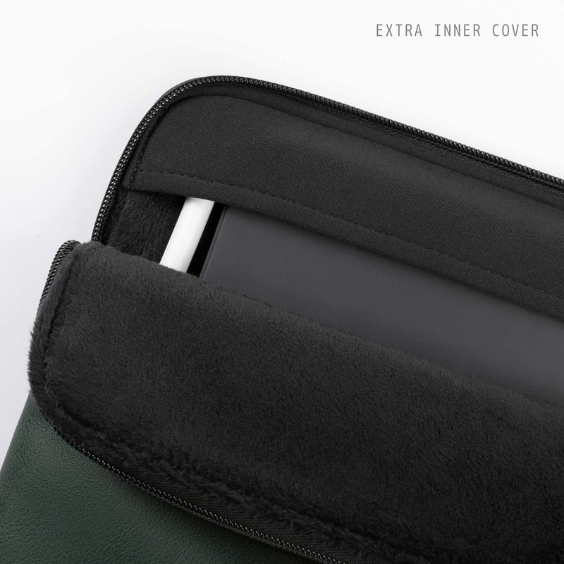 Comfyable Tablet Sleeve Compatible with iPad Air 11" M3 2025, iPad Pro 11 Inch M5 2025 & Smart/Magic Keyboard with Pencil Holder-PU Leather Bag Water-Resistant Slim Case - Midnight Green - Image 3