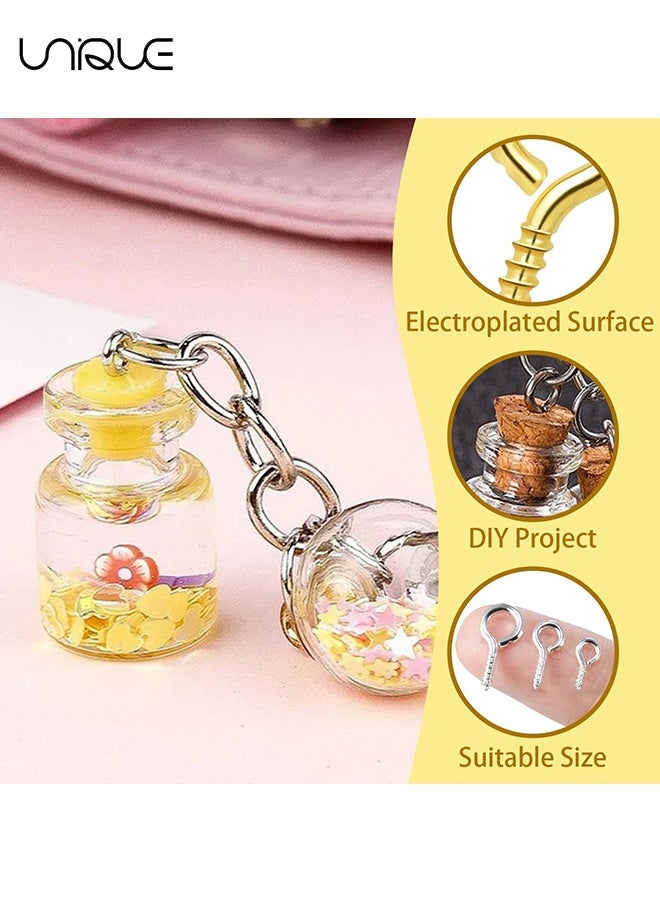 Unique 300PCS Small Eye Screws for Jewelry Making, 3 Sizes Tiny Eye Hook Pins in Crafts, Mini Eyelet Screw Pin Hooks for Ornaments, Keychains DIY Craft Projects, Gold - Image 3