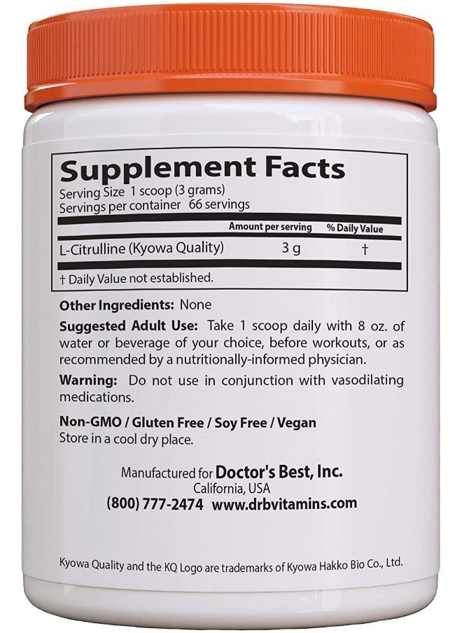 Doctor's BEST L-Citrulline Powder Helps Improve Circulation And Muscle Maintenance Non-Gmo Vegan Gluten Free Soy Free 200G  - Image 2