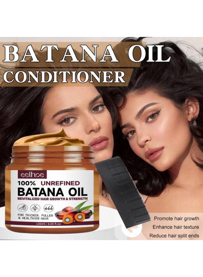 إيلهو زيت باتانا لنمو الشعر المنعش وتقويته، 100% غير مكرر، يُكثّف الشعر ويمنحه مظهرًا صحيًا وأكثر كثافة، علاج عضوي للشعر، 120 مل/4.05 أونصة سائلة - Image 2