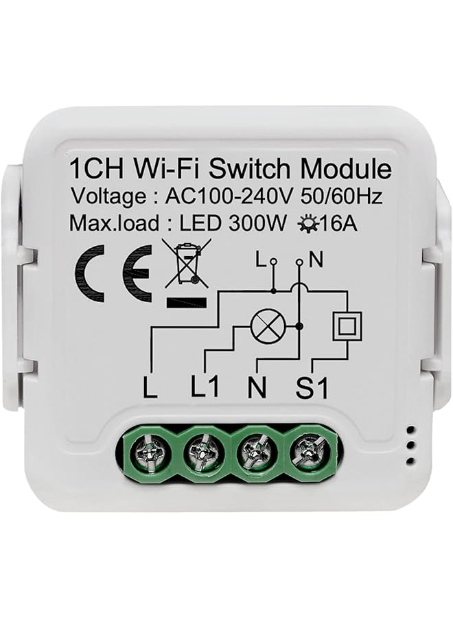 PROMASS promass Tuya Wifi Smart Light Switch Module DIY Breaker 100-240V Supports 2 Way Control App Remote Control Works with Alexa and Google Home 1gang 16A  - Image 1