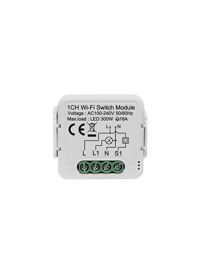PROMASS promass Tuya Wifi Smart Light Switch Module DIY Breaker 100-240V Supports 2 Way Control App Remote Control Works with Alexa and Google Home 1gang 16A  - Image 2