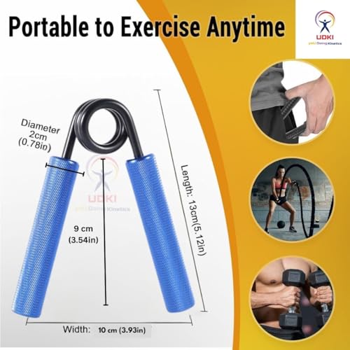 UDKI 300 LB (125–135 KG) Heavy-Duty Hand Grip Strengthener – Blue | Non-Slip Knurled Handles | Metal Forearm & Grip Trainer for Strength Training, Muscle Building & Rehab - Image 2