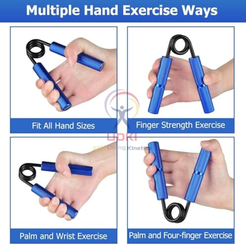UDKI 300 LB (125–135 KG) Heavy-Duty Hand Grip Strengthener – Blue | Non-Slip Knurled Handles | Metal Forearm & Grip Trainer for Strength Training, Muscle Building & Rehab - Image 4