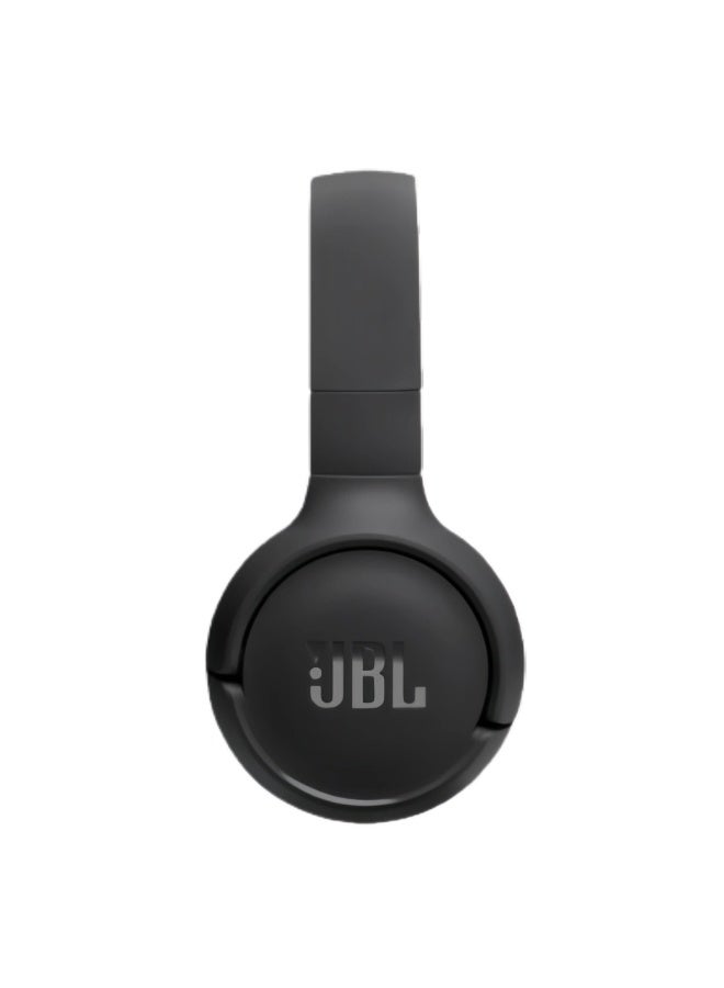 JBL Tune 520Bt Wireless On Ear Headphones Pure Bass Sound 57H Battery Hands Free Call Plus Voice Aware Multi Point Connection Lightweight And Foldable - Black - Image 3