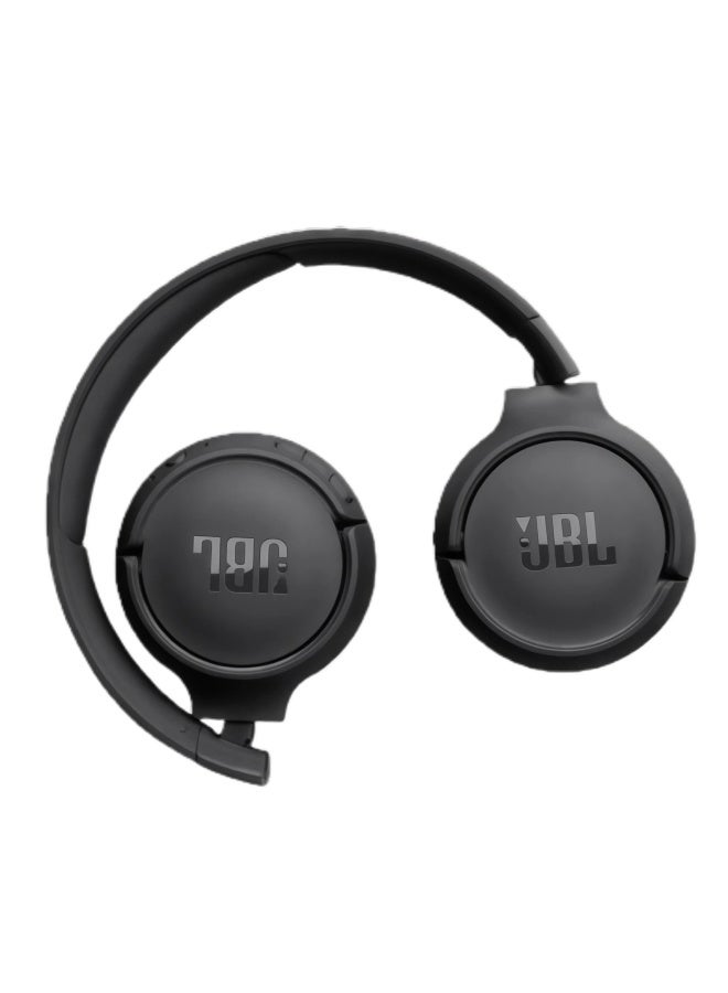 JBL Tune 520Bt Wireless On Ear Headphones Pure Bass Sound 57H Battery Hands Free Call Plus Voice Aware Multi Point Connection Lightweight And Foldable - Black - Image 5