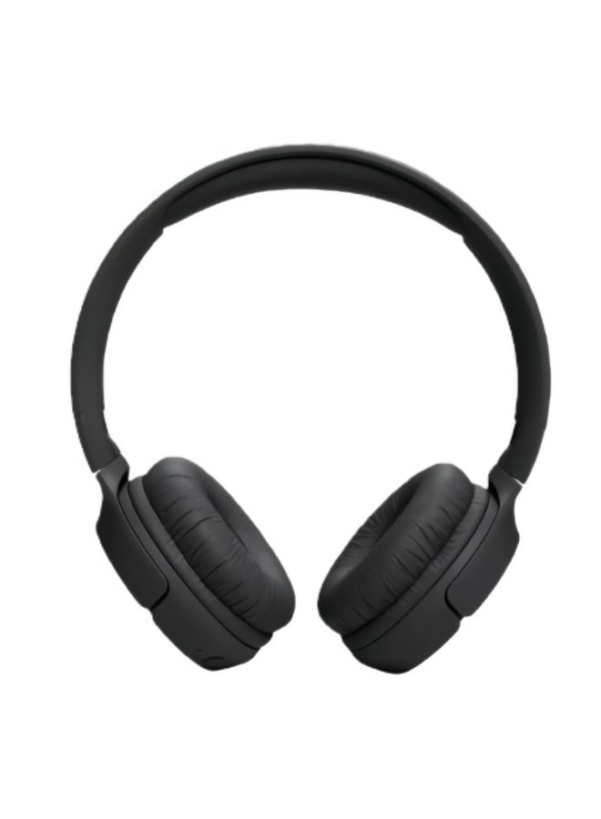 JBL Tune 520Bt Wireless On Ear Headphones Pure Bass Sound 57H Battery Hands Free Call Plus Voice Aware Multi Point Connection Lightweight And Foldable - Black - Image 2