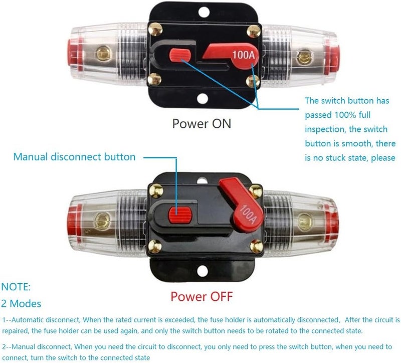 RVCAZON 150 Amp Resettable Fuse Circuit Breaker - Image 3
