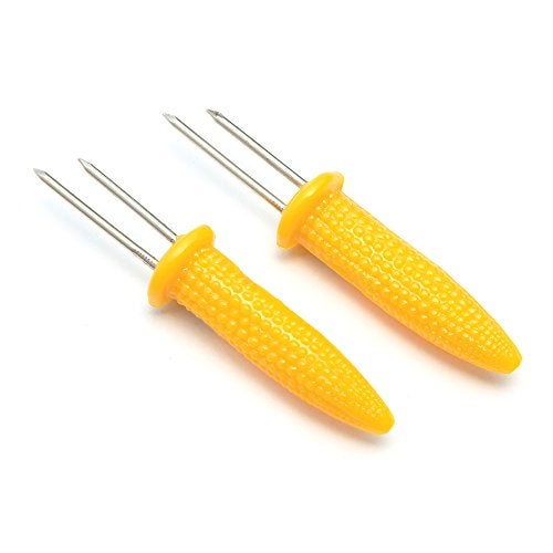 مجموعة حاملات الذرة من فوكس رن 5401 من الفولاذ المقاوم للصدأ والبلاستيك 6 قطع باللون الأصفر