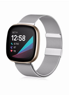 Y&D Bands for Fitbit Versa 3, Metal Compatible with Sense, Stainless Steel Mesh Breathable Wristband Strap Adjustable Magnet Lock, Replacement Wristbands Women and Men  - Image 1