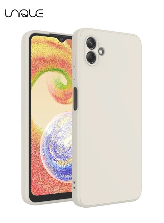 Unique Compatible with Samsung Galaxy A06 4G Case - Scratch Resistant - Full Body Silky Soft Touch Silicone Phone Case - Shockproof Cover with Microfiber Lining - Slim Thin Phone Cover for Samsung Galaxy A06 4G - White - Image 1
