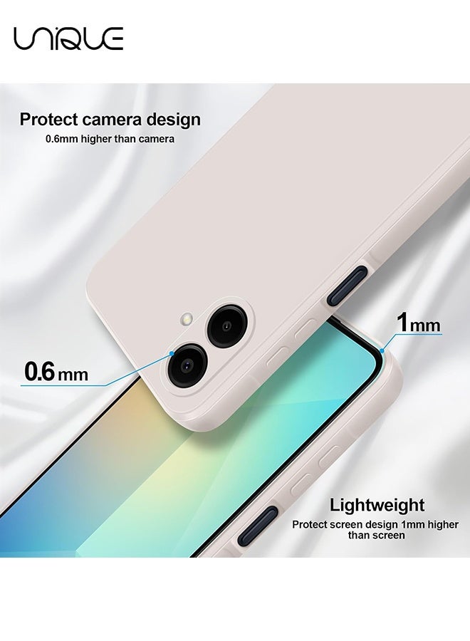 Unique Compatible with Samsung Galaxy A06 4G Case - Scratch Resistant - Full Body Silky Soft Touch Silicone Phone Case - Shockproof Cover with Microfiber Lining - Slim Thin Phone Cover for Samsung Galaxy A06 4G - White - Image 5