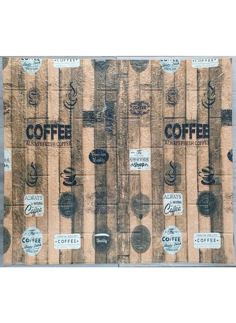 Renkli Duvarlar - Colorful Walls Self Adhesive Open Coffee Corner Kitchen Living Room Cafe Wallpaper Panel 70X70CM 1 Piece NW172 - Image 1