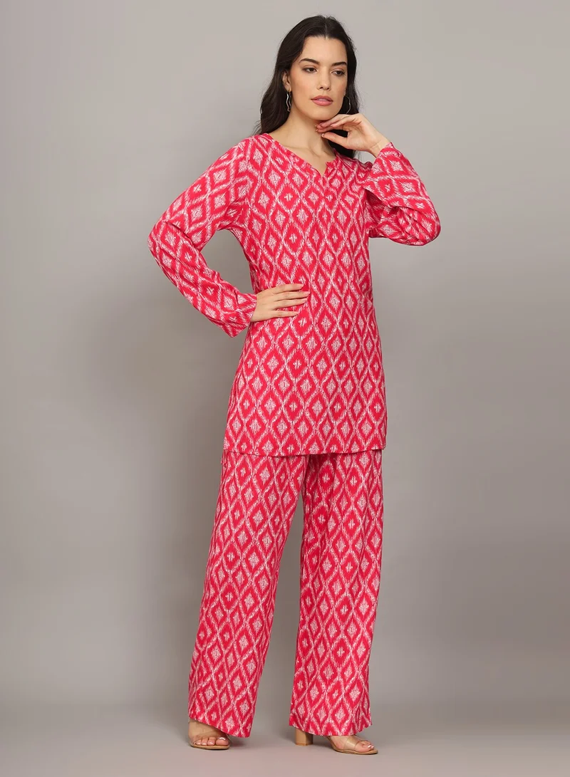 Alaya Printed Rayon Co-Ord Set for Women-AL4000