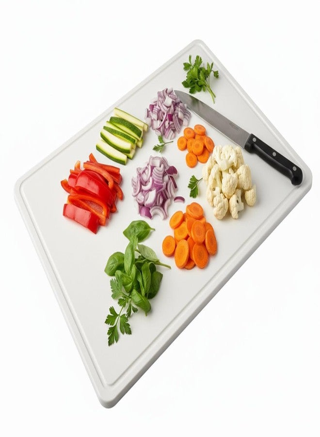 Thirteen Chefs Extra Large 20 x 15 Plastic Cutting Board with Groove - Heavy 1/2" Thick White HDPE Poly, Long Lasting and NSF Approved for Restaurants and Commercial Kitchens - Weight 5lb - Image 1