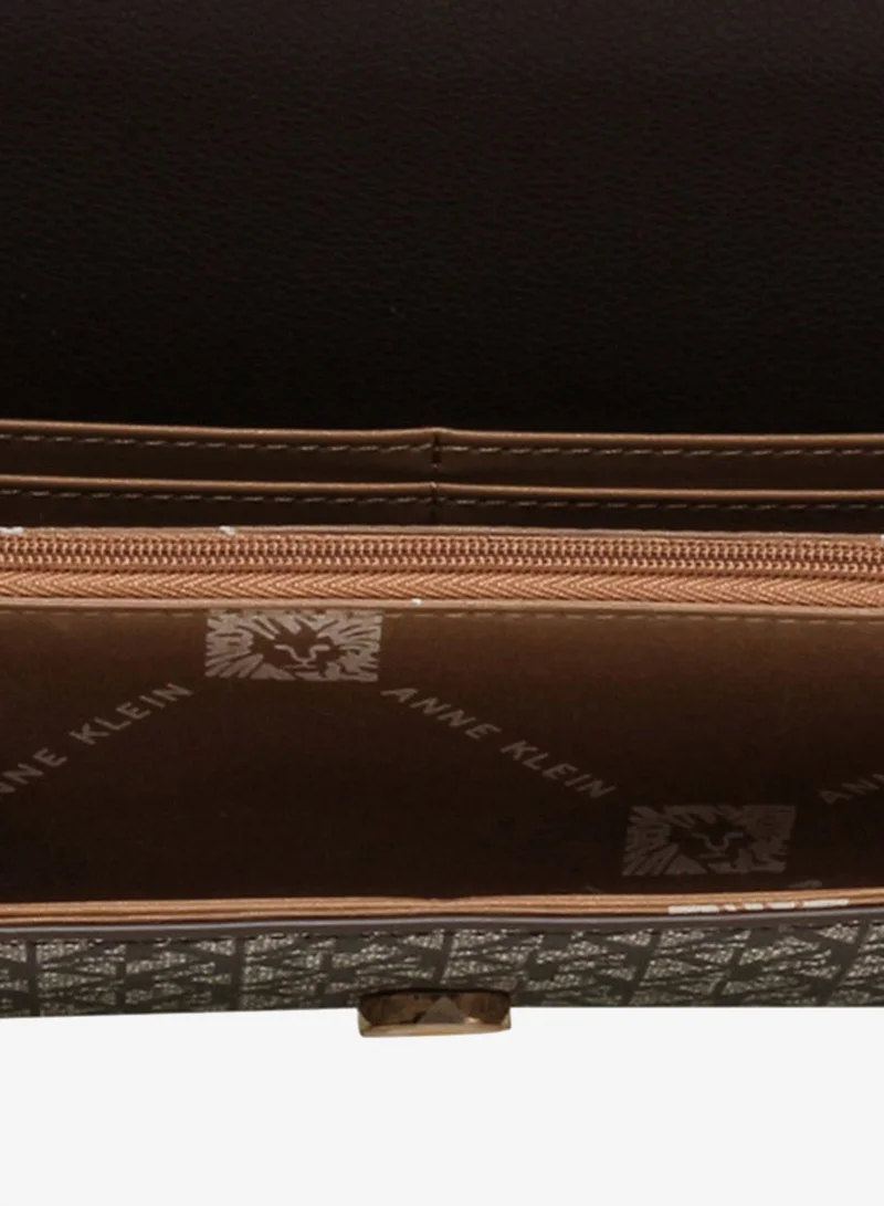 ANNE KLEIN Anne Klein Monogram Patterned Flap Shoulder Bag