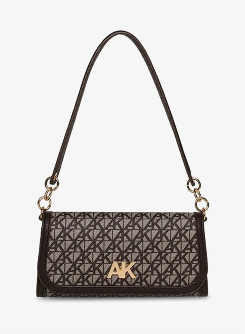 ANNE KLEIN Anne Klein Monogram Patterned Flap Shoulder Bag