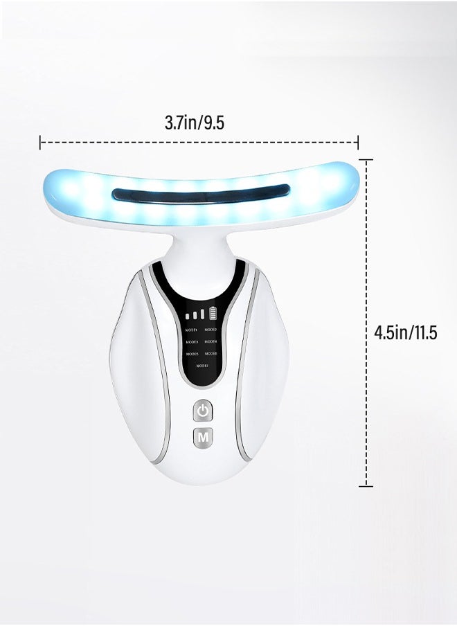 MAANGE Neck Beauty Device, 3 Modes Neck Face Lifting Massager, 7-in-1 Efficient Anti-aging Skincare Tool for Face Neck (White)  - Image 2