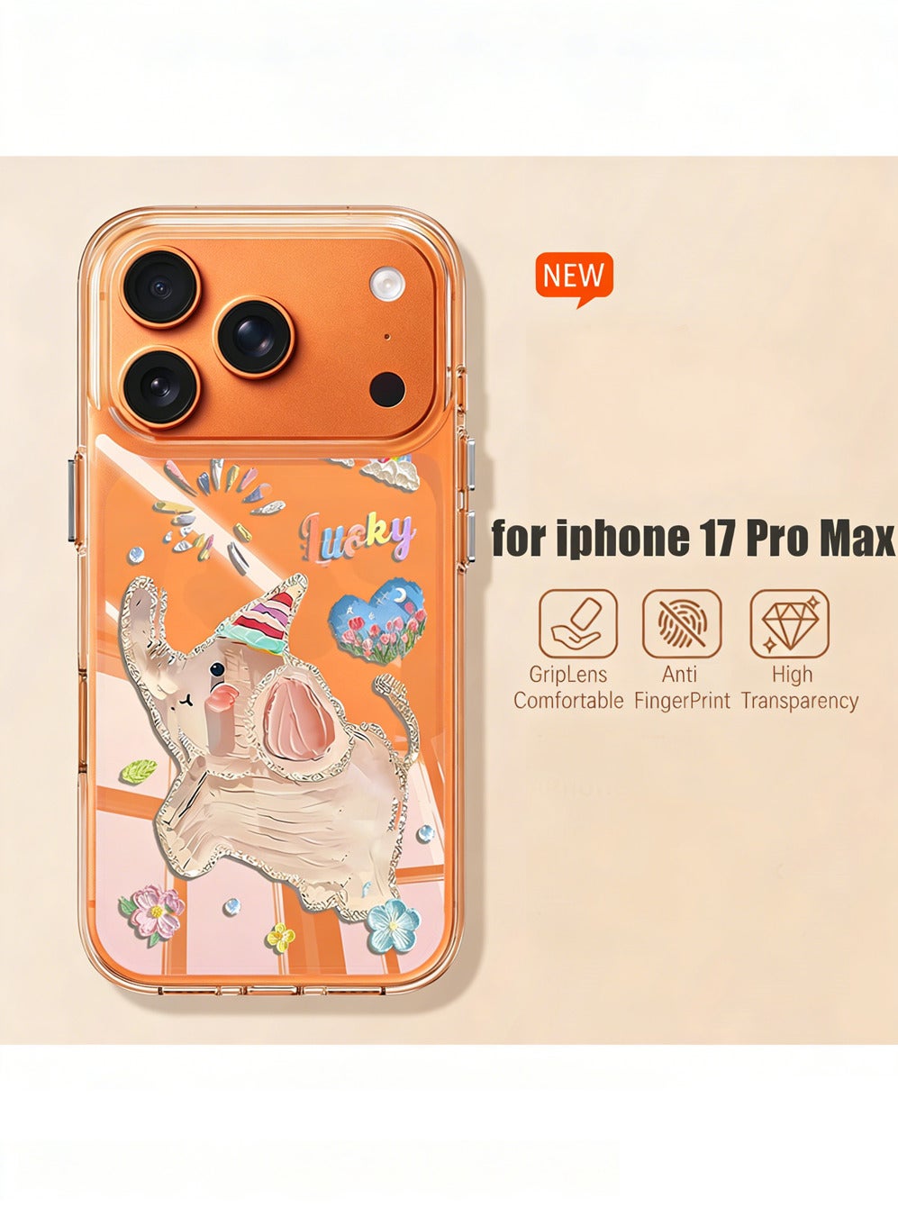 xlevel Xlevel iPhone 17 Pro Max Case Cover Oil Cute Animal Z0FCFB5395100FE35CCC9Z