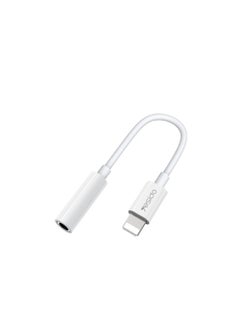 Yesido YAU31 Lightning to Aux Audio Cable Adapter with 10CM 3.5mm AUX Headphones Adapter - White