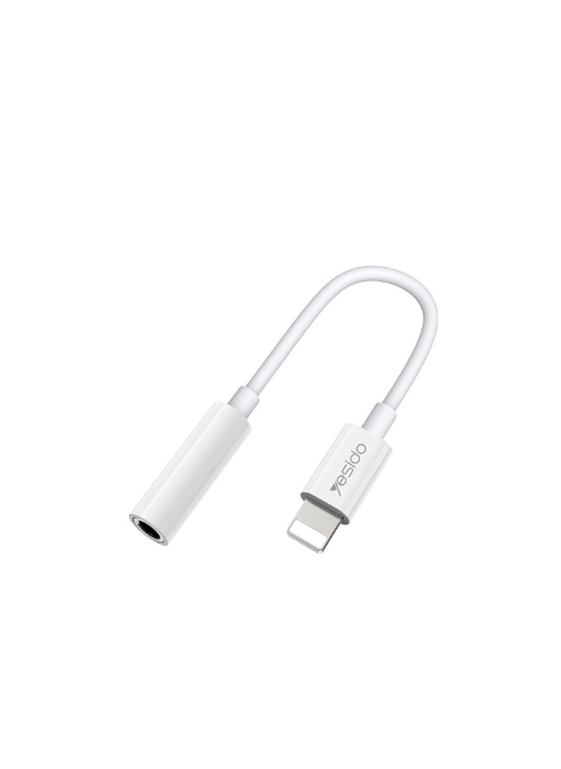 Yesido - Yesido YAU31 Lightning to Aux Audio Cable Adapter with 10CM 3.5mm AUX Headphones Adapter - White - Image 1